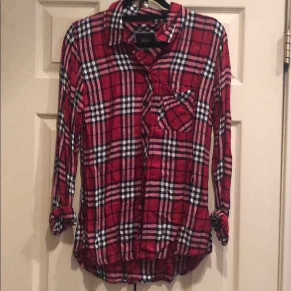 Rails Flannel Short Red and White Medium - Picture 2 of 5
